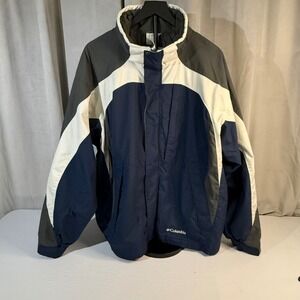 Columbia Interchange Jacket Men's XL Shell Only Blue Gray Coat Omni Tech